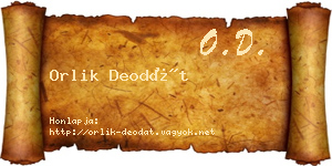 Orlik Deodát névjegykártya